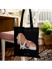 Mr. & Mrs. Panda Jutebeutel Hund Basset Hound ohne Spruch in Schwarz