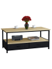 VCM  Metall Holz Schublade Sofatisch Couchtisch Flonila in Honig-Eiche