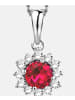Diamant L'éternel Halskette aus 375 Weißgold mit Lab Grown Diamant mit Rubin
