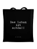 Mr. & Mrs. Panda Tote Bag Das Leben ist schön!!... mit Spruch in Schwarz