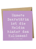 Klappkarte Spruch Sekretärin Heldin mit Spruch in Lavendeltraum