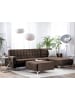 Beliani Ecksofa ABERDEEN in Braun/Silber - (W) 267 x (H) 87 x (L) 168 cm