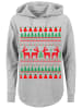F4NT4STIC Oversized Hoodie Christmas Reindeers Weihnachten Muster in grau