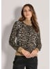 MADELEINE Eleganter Jacquard-Pullover mit Animal-Design in caramel / schwarz / multicolor
