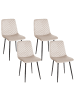 Beliani 4er-Set Esszimmerstuhl HAVRE in Beige/Schwarz