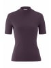 Hessnatur Hessnatur Mock-Neck Shirt Slim aus Bio-Baumwolle in dunkle traube