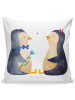 Mr. & Mrs. Panda Zierkissen Pinguin Pärchen ohne Spruch in Weiß