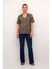 Kaffe Bluse kurzarm KAtina Regular fit in Brown/Black Animal Print