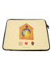 Mr. & Mrs. Panda Laptop Tasche Vogel Haus ohne Spruch in Gelb Pastell