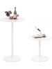 COSTWAY 2er Set Bartisch Stehtisch Ø60 x 56/101,5 cm in Weiß