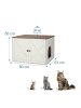 relaxdays Katzenschrank In Beige/ Dunkelbraun - (B)80 x (H)50 x (T)53 cm