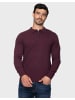 Threadbare Langarmshirt Barrow in Burgundy Marl/Navy