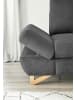 Furn.Design Ecksofa grau Struktur-Stoff, Sofa mit Bettfunktion und Stauraum 284 cm