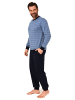 NORMANN Pyjama Schlafanzug Bündchen Streifen - 61194 in marine