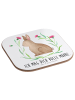 Mr. & Mrs. Panda Untersetzer für Gläser Hase Sitzen mit Spruch in Weiß
