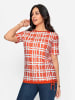 WITT WEIDEN Shirt in orange-ecru-bedruckt