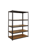 relaxdays Schwerlastregal in Schwarz/Braun - (B)120 x (H)200 x (T)50 cm