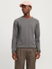 Jack & Jones Rundhals Strickpullover Langarm Sweater aus Baumwolle JJEHILL in Grau