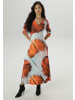 Aniston SELECTED Midikleid in rot-silber-anthra-rosa
