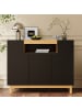 ABRIHOME Sideboard in Schwarz mit 3 Türen für Wohn und Esszimmer
