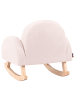 Beliani Kinderschaukelstuhl HUG in Rosa/Heller Holzfarbton - (W) 54 x (H) 53 x (L) 52 cm
