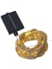 MARELIDA LED Solar Lichterkette Seil mit Fernbedienung, USB L: 10m in braun