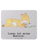 Mr. & Mrs. Panda Maus-Pad Fuchs Lesen mit Spruch in Grau Pastell