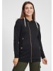 Oxmo Kapuzensweatjacke OXVicky Sweat Zip-Hoodie Long in Schwarz