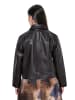 Ulla Popken Lederjacke in mahagoni