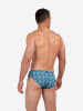 HOM Badehose Swim Mini Briefs Camaiore in blue print