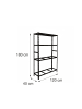 relaxdays Reifenregal in Schwarz - (B)120 x (H)180 x (T)40 cm