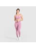 SMILODOX Kompression Leggings Amaze Ripp in Dunkelpink Melange