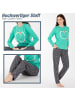 LOREZA Schlafanzug Pyjama langarm- Apple - Türkis