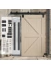 HOMCOM Schiebetüren-Beschlagsatz-244L x 4,7B x 6,1H cm-Schwarz
