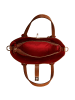 Toscanto Toscanto Handtasche Leder mittelbraun, rot ca. 24cm