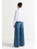 Rich & Royal Cropped Cotton Blouse with Contrast Fabric in white