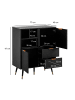 FineBuy Sideboard in Schwarz / MDF / 77x40x97