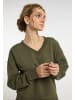 DreiMaster Vintage Sweatshirt Mit V-Ausschnitt in Oliv