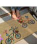 relaxdays Fußmatte "Fahrräder" in Natur - (B)60 x (T)40 cm