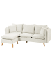 Beliani 3-Sitzer Sofa DALVIK in Weiß/Braun - (W) 206 x (H) 85 x (L) 70 cm
