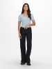 JACQUELINE de YONG Shirt 2er-Set Kurzarm V-Ausschnitt Stretch Oberteil in Blau