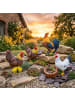 relaxdays Gartenfigur "Hahn" in Braun/ Gelb - (B)19 x (H)24 x (T)9 cm