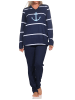 NORMANN Langarm Pyjama Schlafanzug Maritimer Look - 84863 in marine