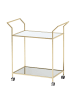 KADIMA DESIGN Servierwagen in Gold, Beistelltisch, Rollen, Verspiegelte Ablageflächen