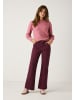 More & More Rundhalspullover, Strukturstrick in berry rose