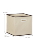 relaxdays 4x Faltbox in Beige - (B)30 x (H)30 x (T)30 cm