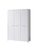58 aufm Kessel KINDERZIMMERSCHRANK Karalynn 144x58x206 mit 3 Türen MDF Weiß