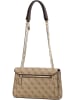 Guess Schultertasche Noelle Convertible Cross Flap Logo in Latte Logo Brown