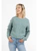 myMo Damen Strickpullover in Blau Mint Melange