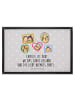 Mr. & Mrs. Panda Sauberlaufmatte Igel Familie mit Spruch in Grau Pastell